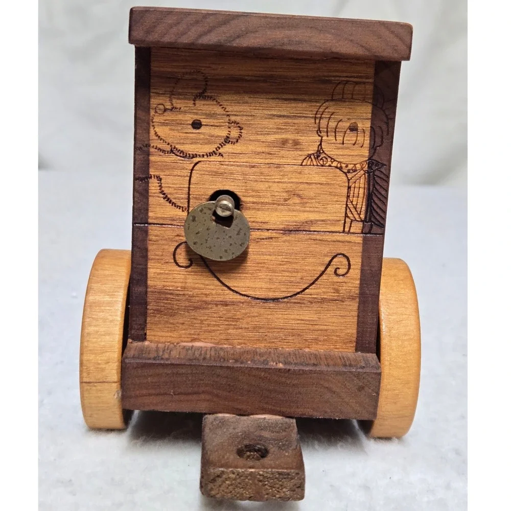 Vintage 1984 Toystalgi-A Continental Railroad Wooden Train Music Box Coin Bank.